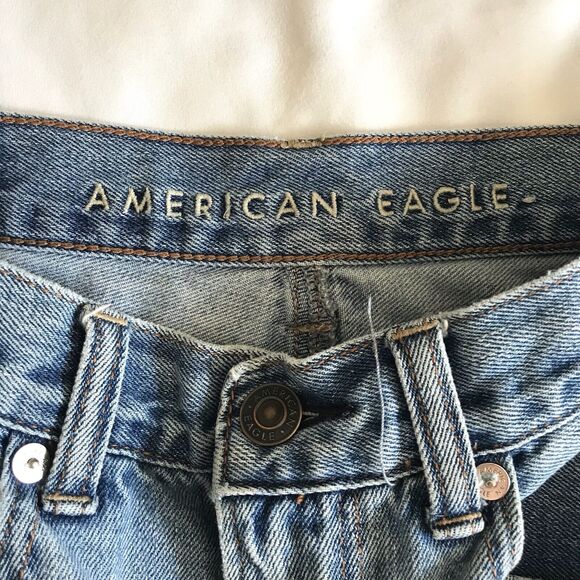 American Eagle 90s Jeans Womens 2 Mom Jean Destroyed Stretch Denim Distressed - Picture 2 of 12